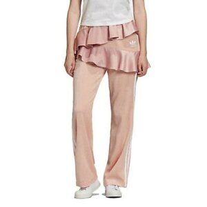 adidas Originals x J Koo Trefoil Velour Ruffle Track Pants - S, BNWTs